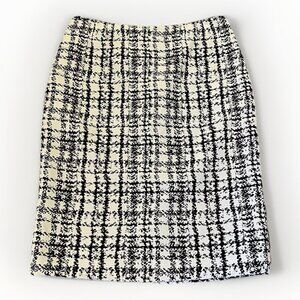 Jones Studio Women's Skirt Size 6 Black White Knee Length Back Zip Straight EUC
